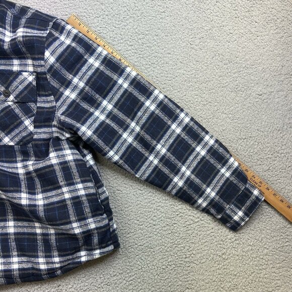 Jachs NY Men's Buffalo Plaid Wool Blend Blue White Jacket Sherpa Lined Sz XL - Picture 9 of 11